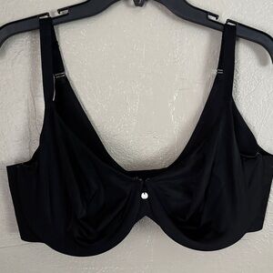 Cacique Lane Bryant Underwire Bra Black 40DDD Back Smoothing Lightly Lined